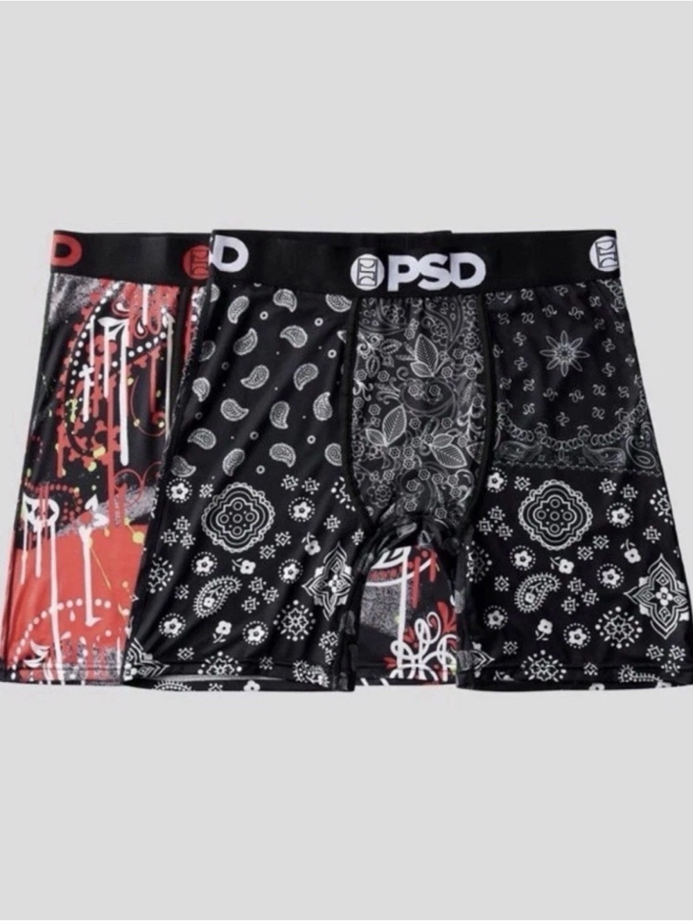 NEW PSD Men's Core Standards Boxer Briefs Underwear Black Size S 2Pack